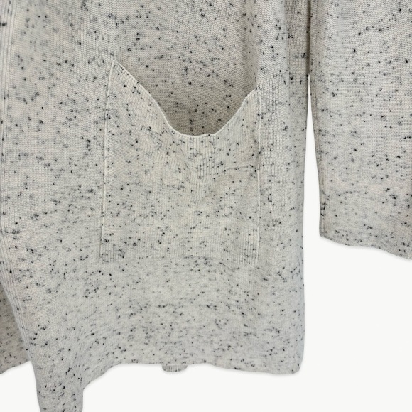 Eileen Fisher Organic Cotton Speckle High Collar Cardigan | XS | Neutral/Black - Picture 10 of 14